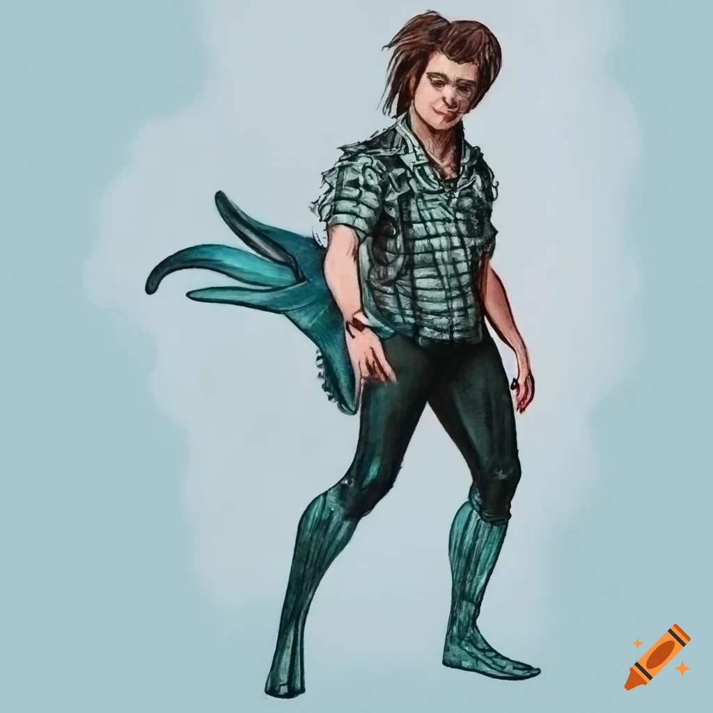 etching of Steve Harrington as a merman
