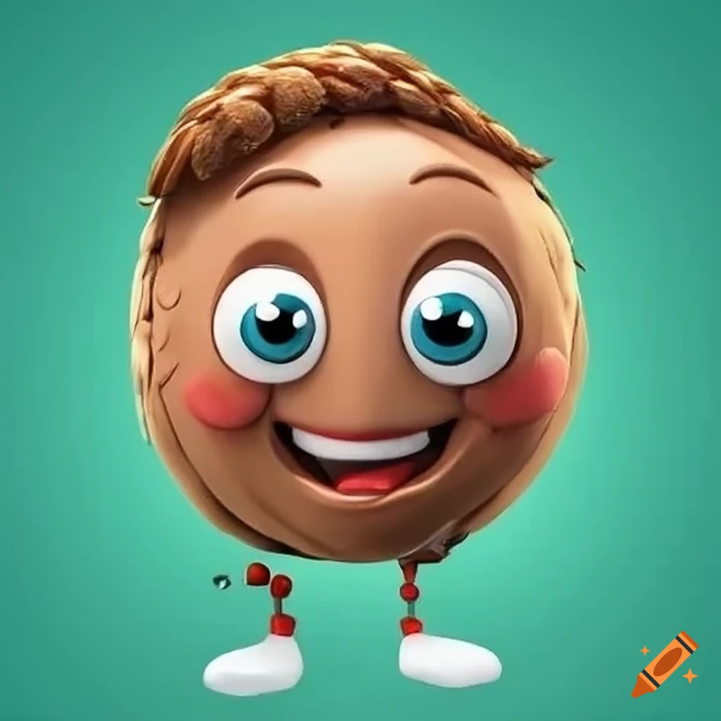 happy oat-shaped character with a big smile