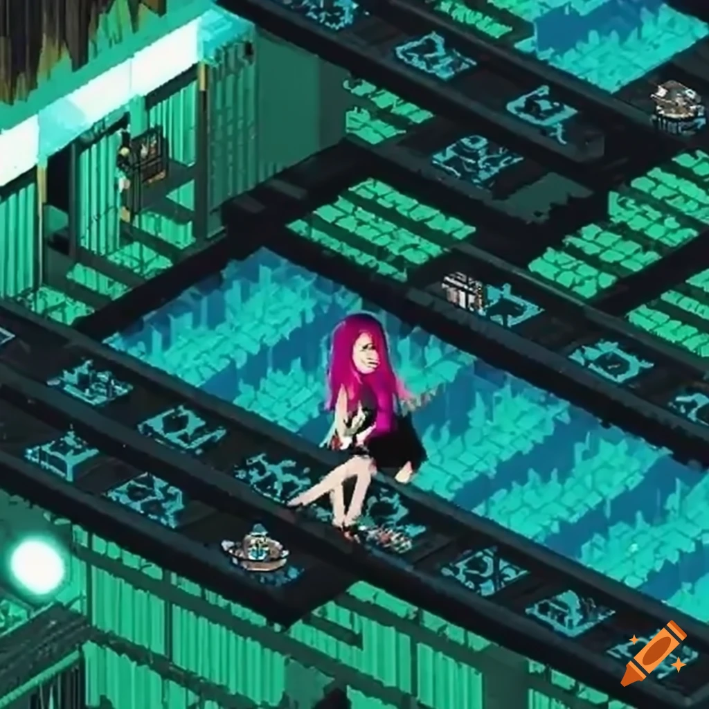 Avril Lavigne in a top-down isometric game