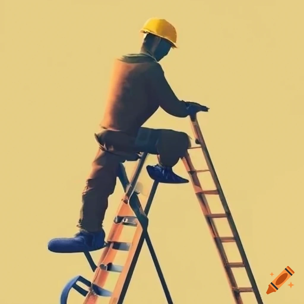 worker on a stepladder