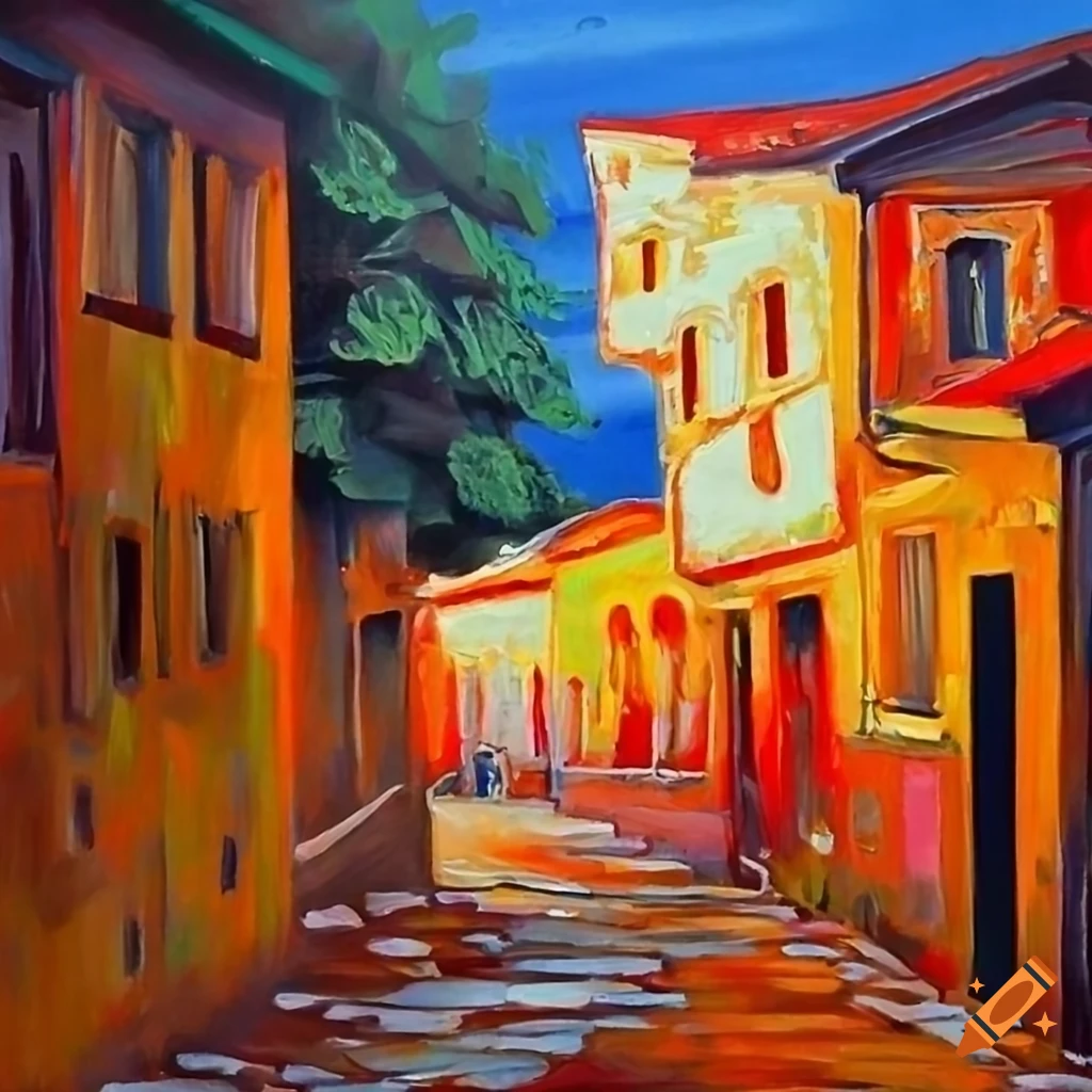 Nikola martinoski style painting of krusevo on Craiyon