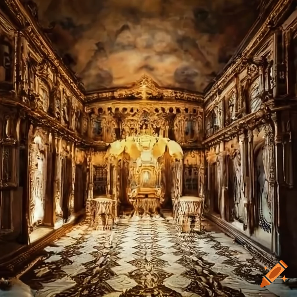 animals in a majestic palace