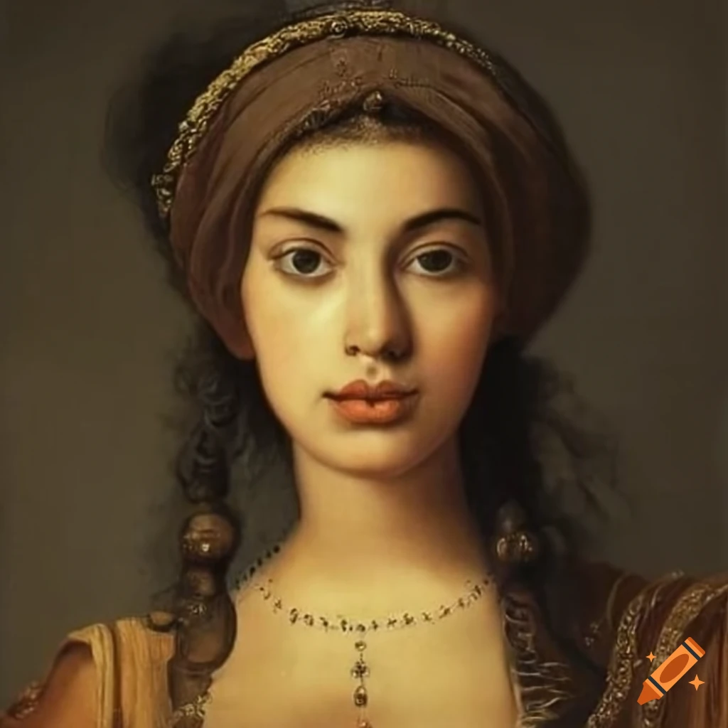 portrait of a beautiful woman with Spanish and North African features