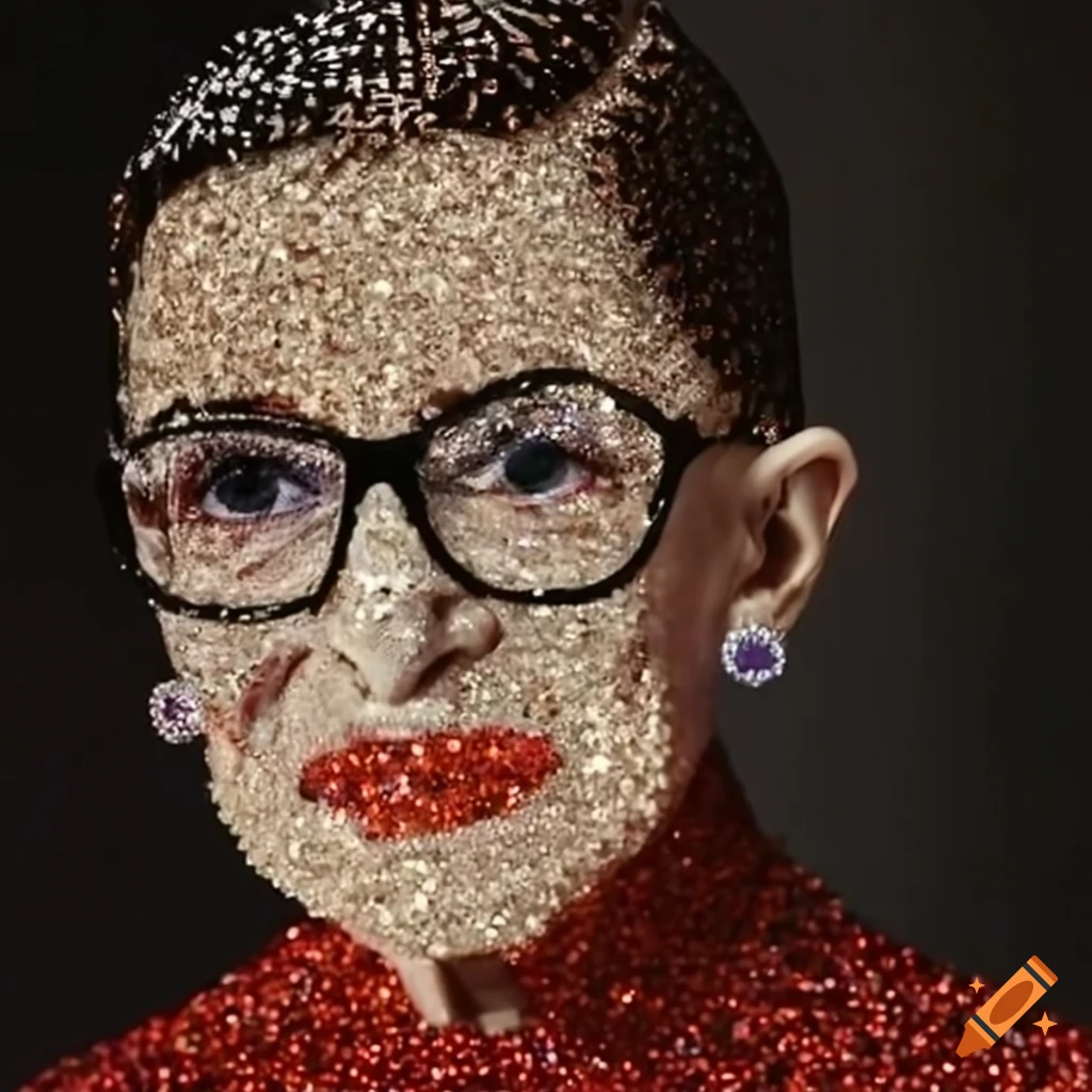 glitter artwork of Ruth Bader Ginsburg