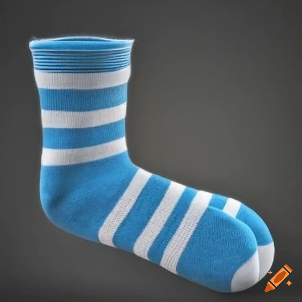 Blue striped white sock
