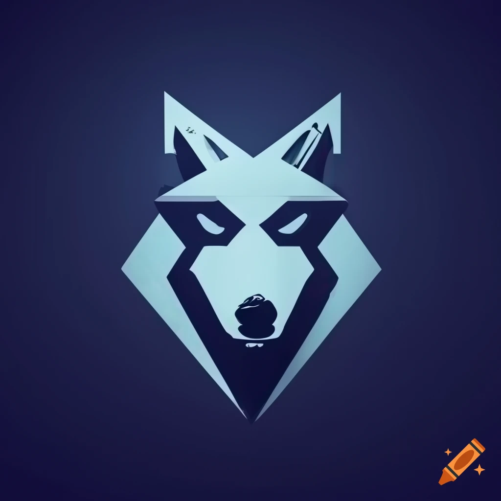 Modern wolf logo design for a creative agency on Craiyon