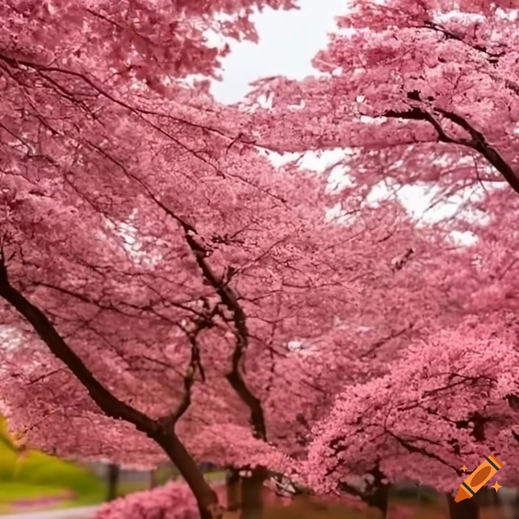 Sakura Tree Shedding Its Leaves On Craiyon