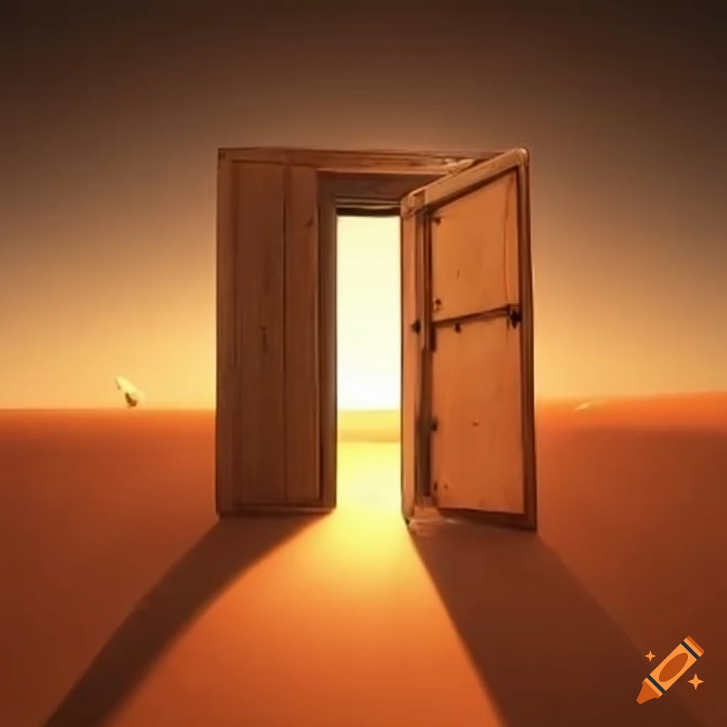 desert door standing alone in the desert