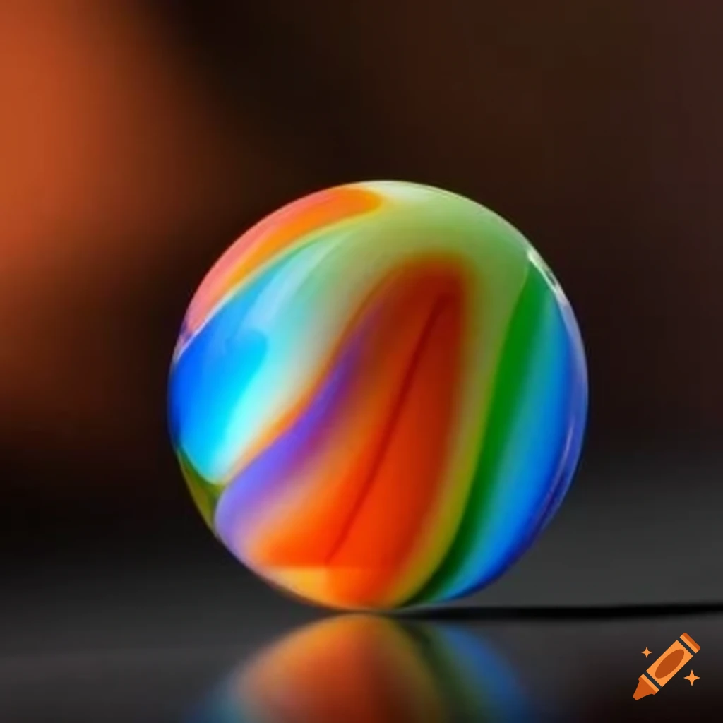 Vivid glass marbles in various colors