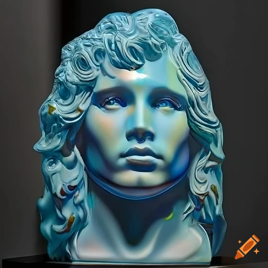 Marble sculpture with intricate details and cinematic lighting