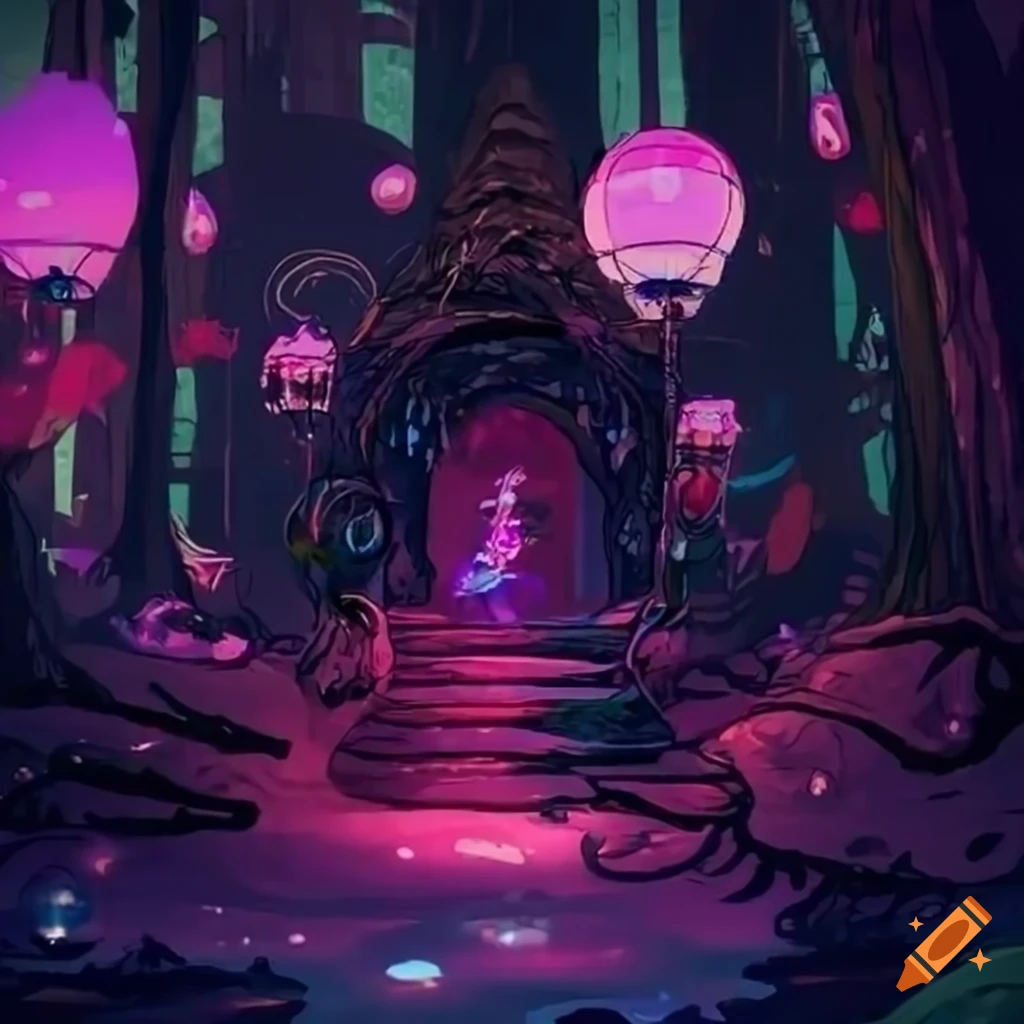 artistic representation of a lofi fantasy forest