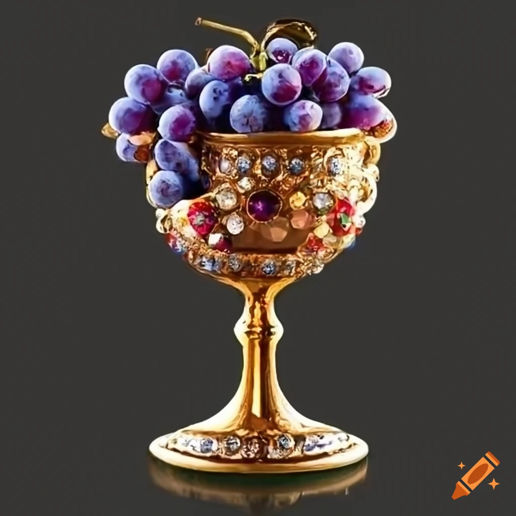 Jeweled goblet with grapes