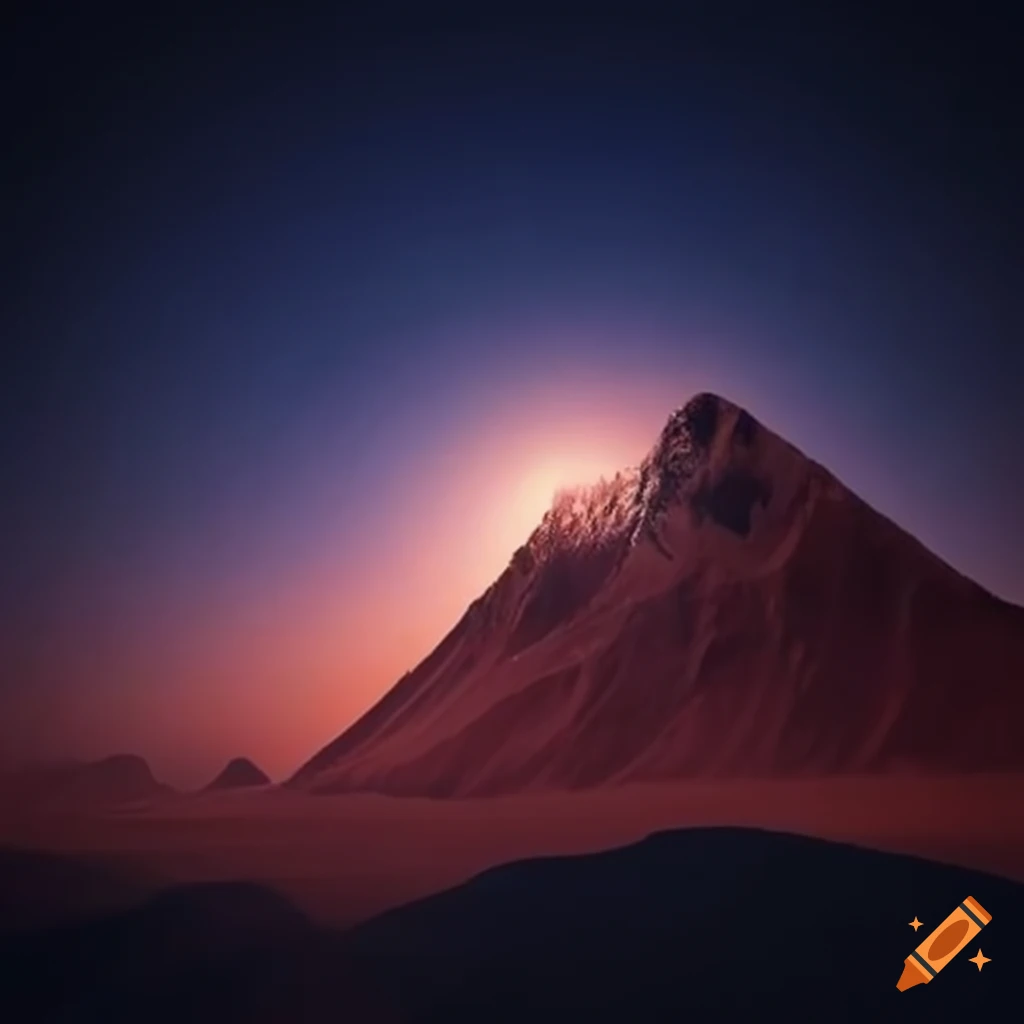 twilight view of the highest mountain in the solar system