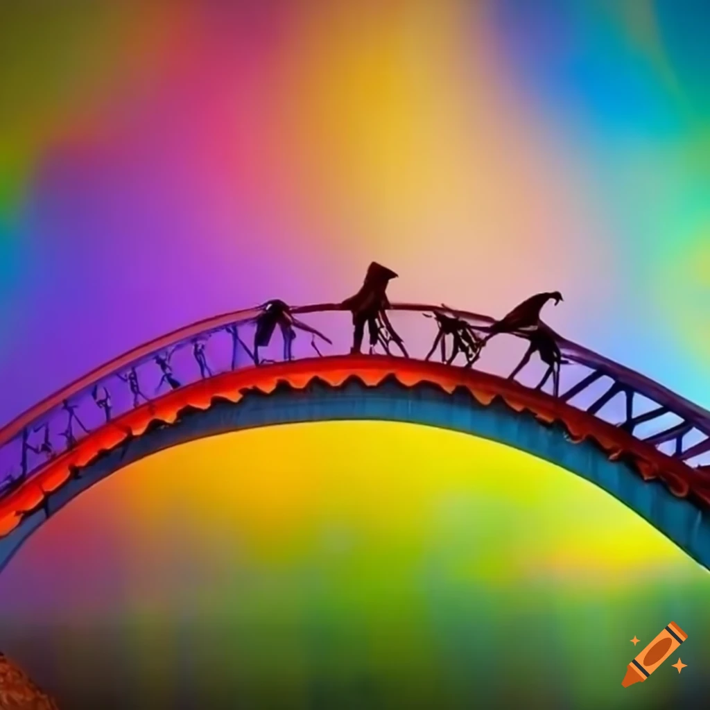 Colorful bridge with animals crossing