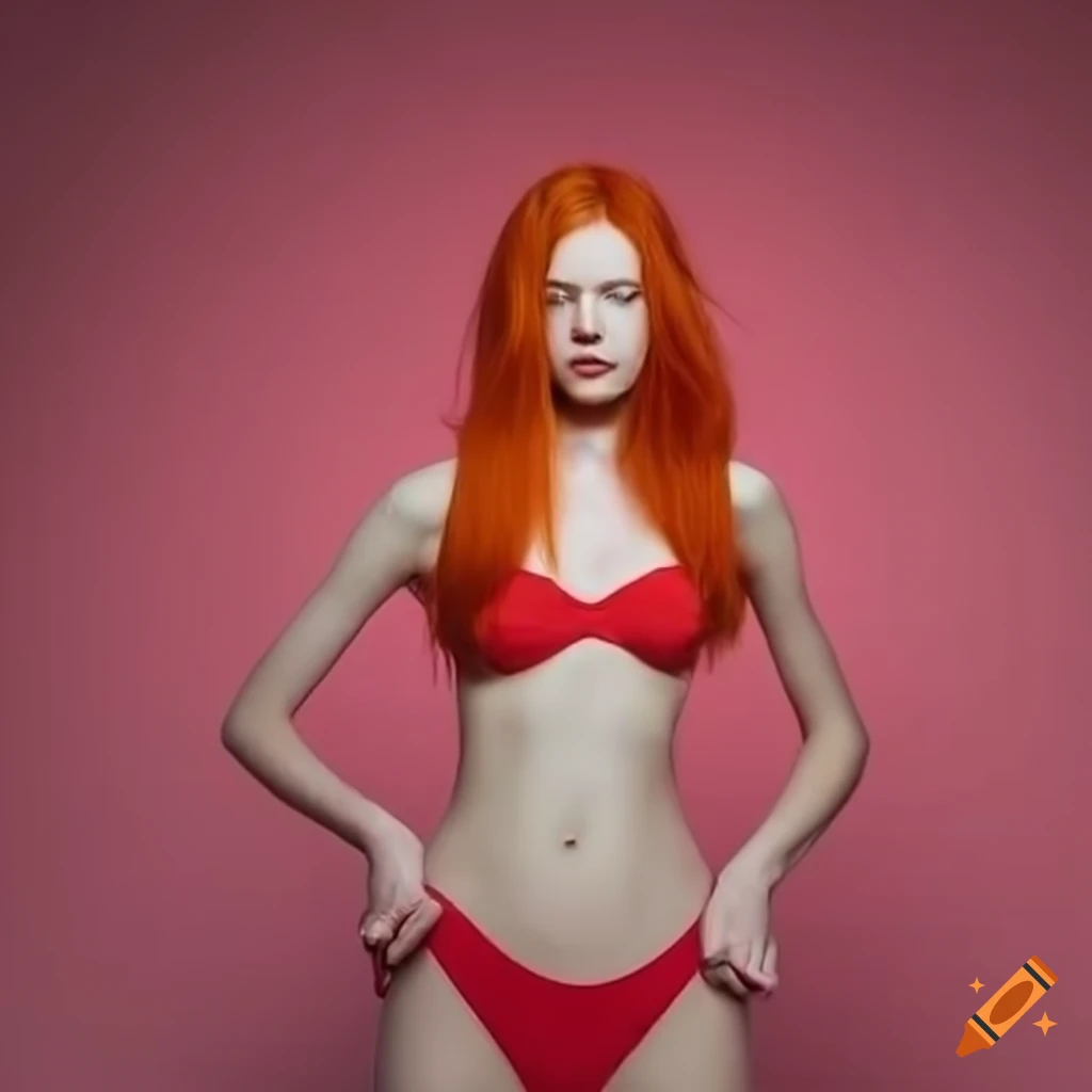 woman with red hair and slim figure
