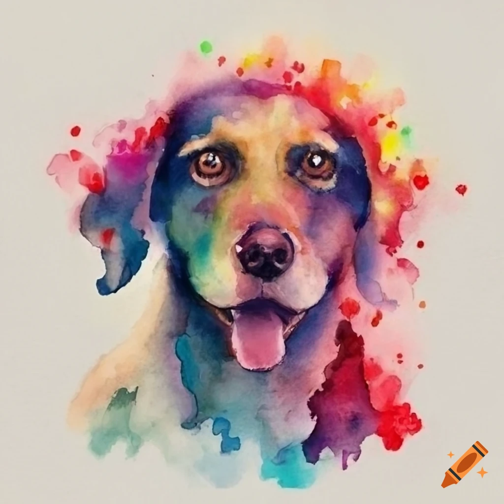 festive-watercolor-dog-portrait