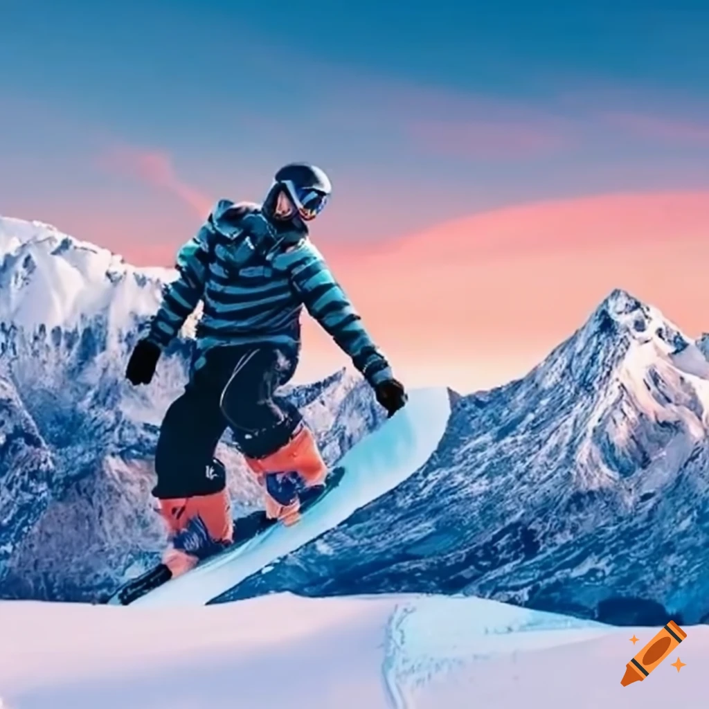 snowboarder carving down a mountain