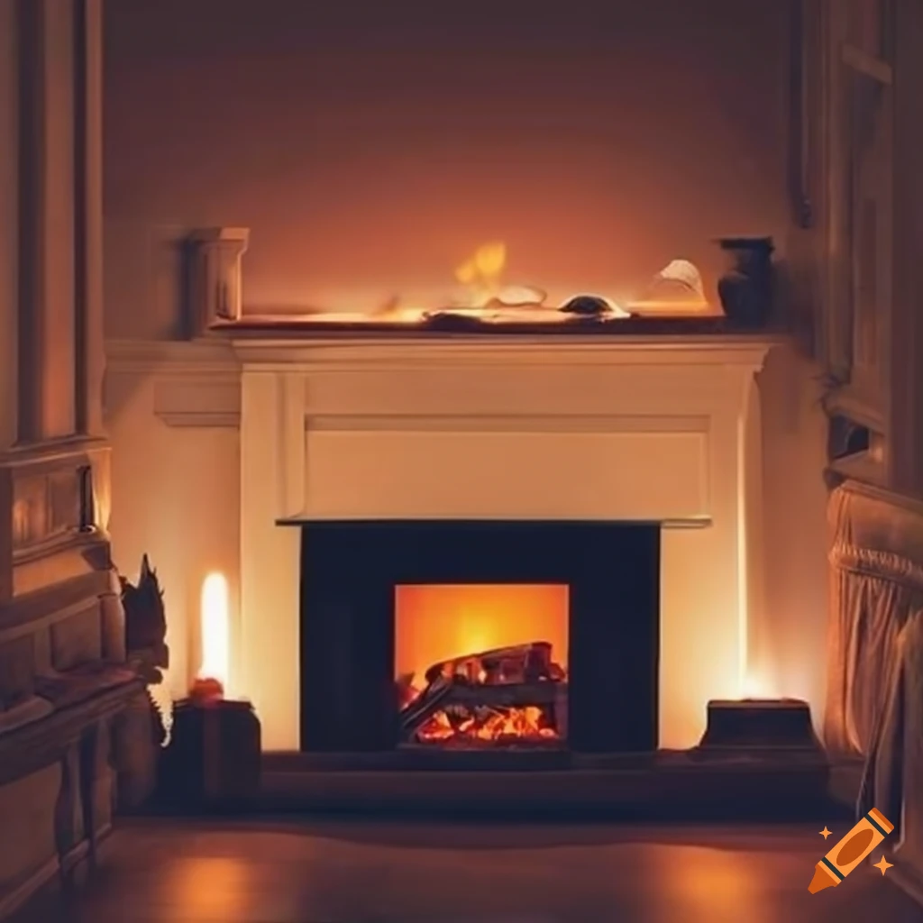 cozy room with a fireplace