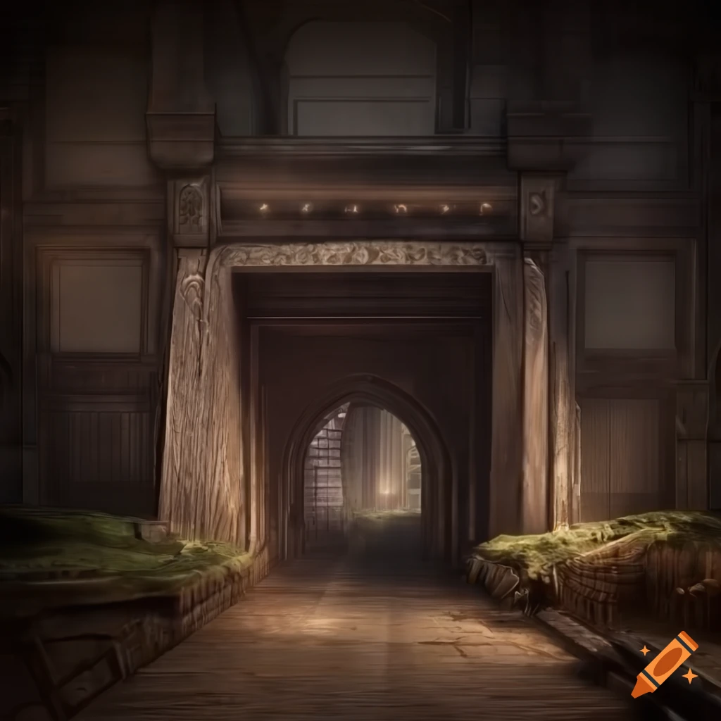 detailed photo of an artisan bridge with dramatic lighting
