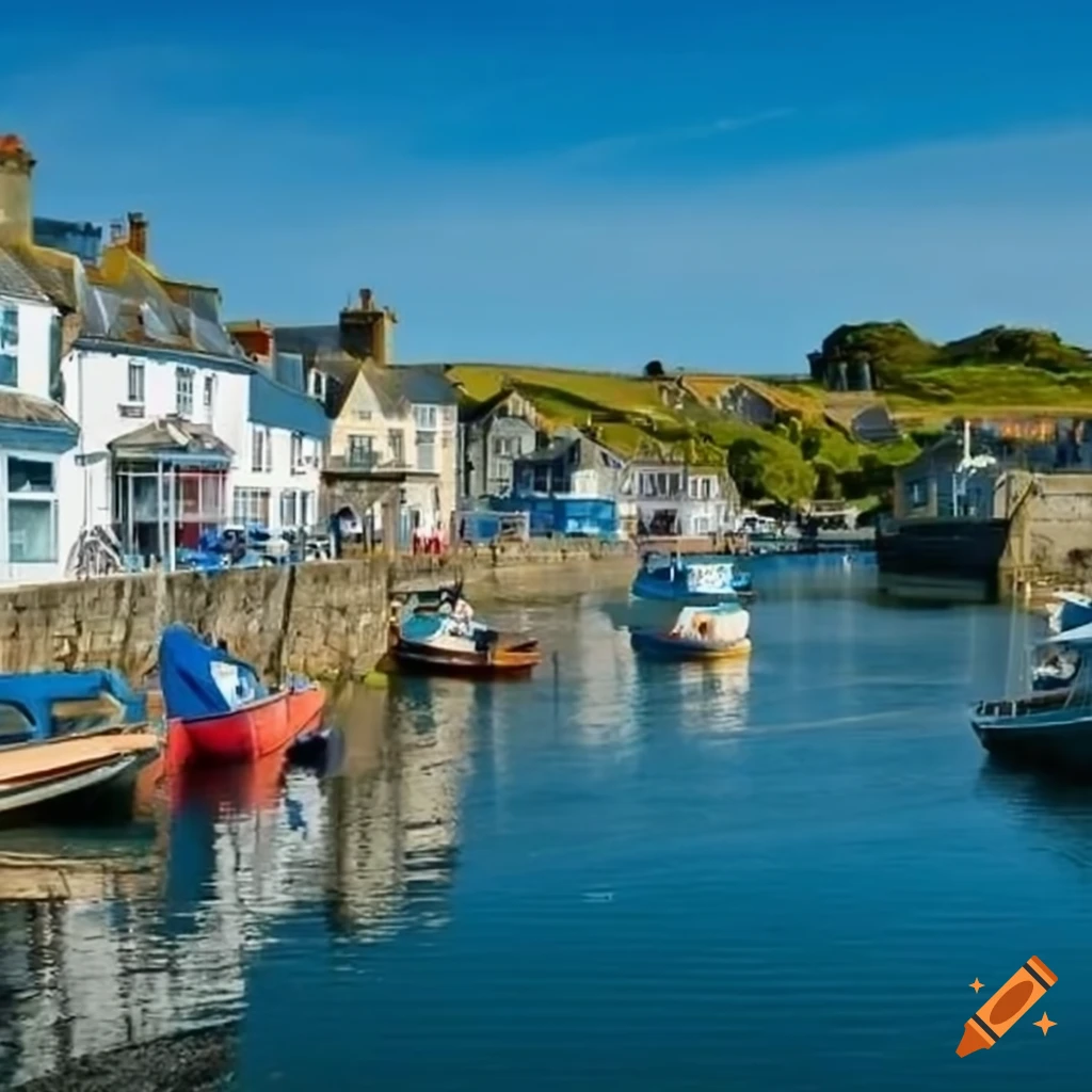 Seaside Town Postcode Seaside town with shops and a harbour