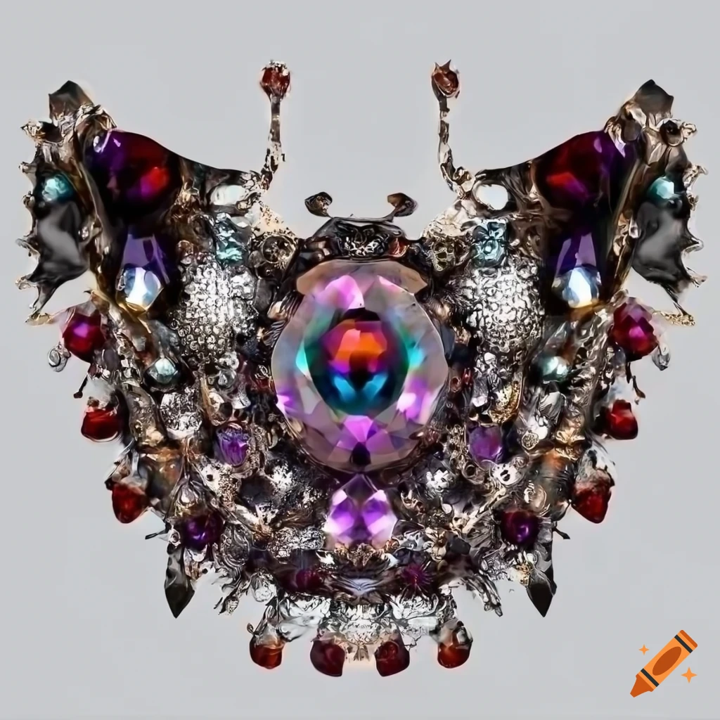 Detailed and reflective metal pauldrons with gemstones