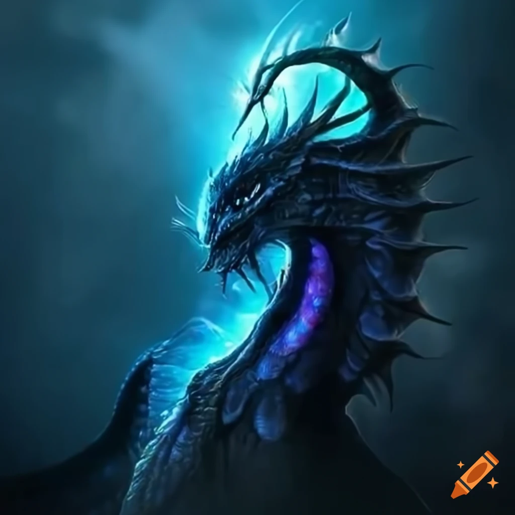 Image Of A Majestic Blue Dragon