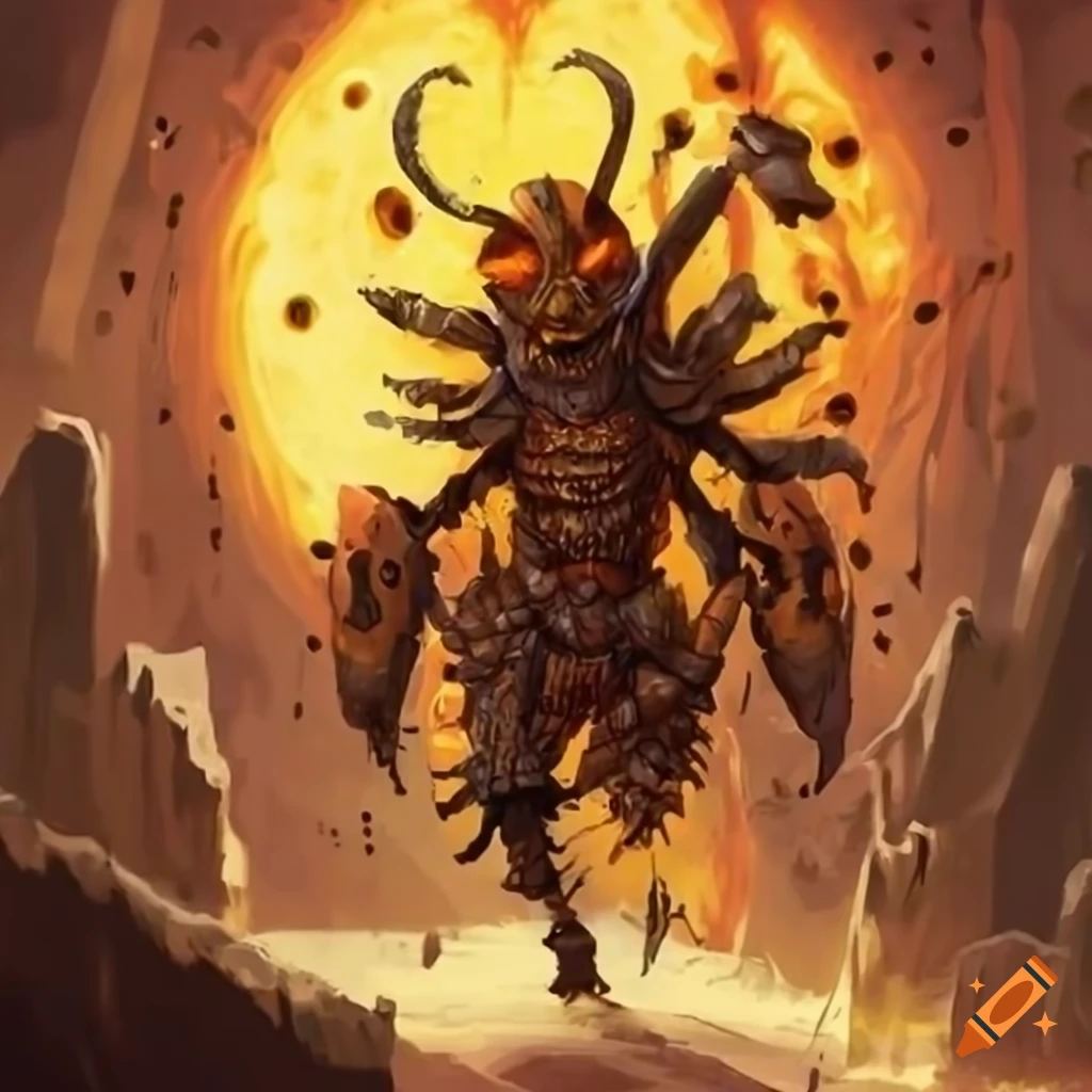 illustration of a corrupted bee warrior
