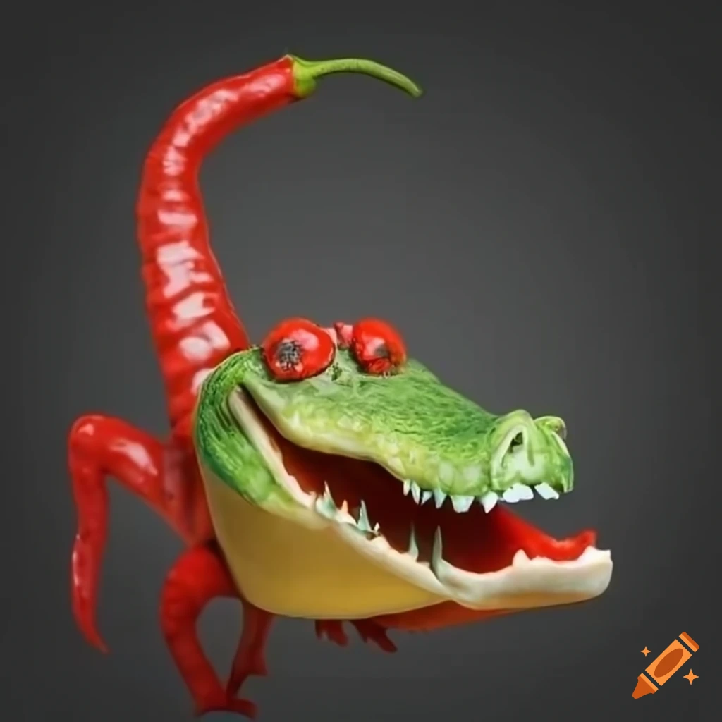 chili pepper alligator sculpture