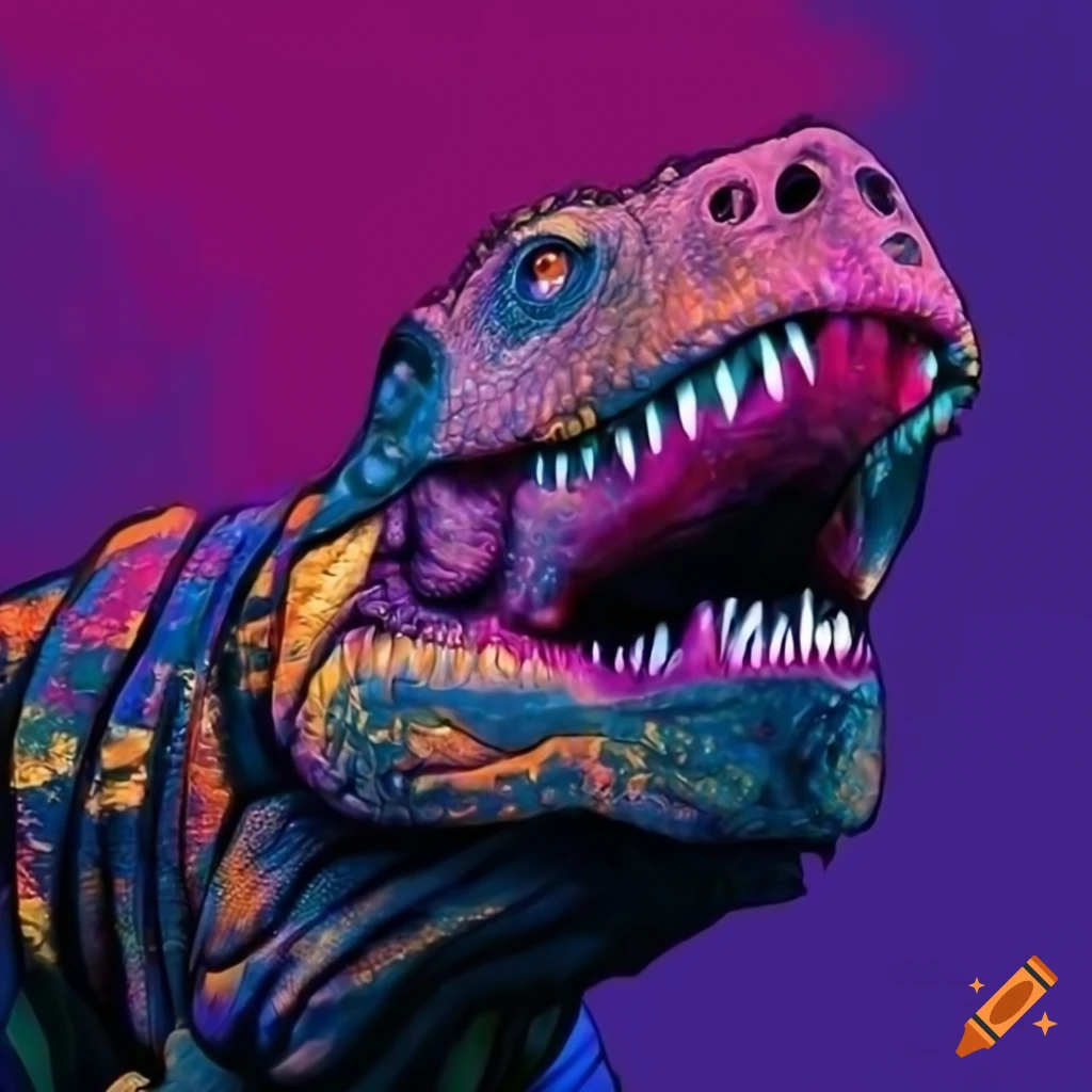 colorful dinosaur portrait background