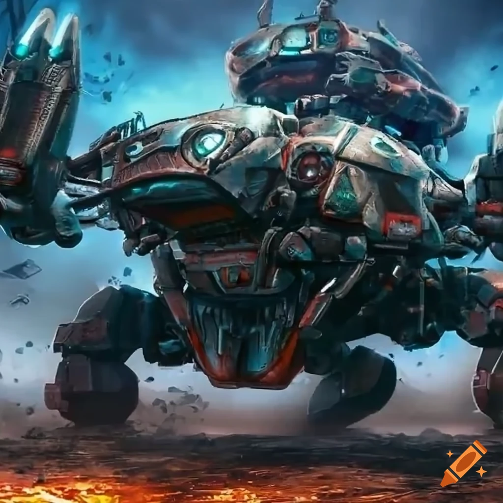 Image of a futuristic crab-like mech