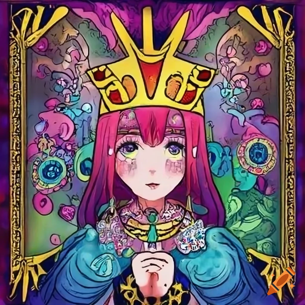 colorful kawaii Tarot card 'The emperor'