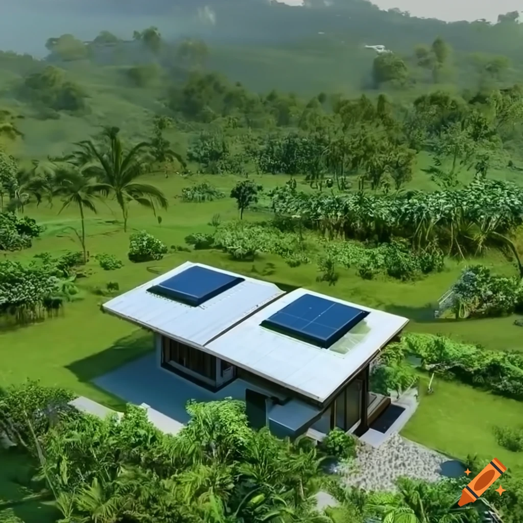 drone shot of a sustainable village in the Philippines