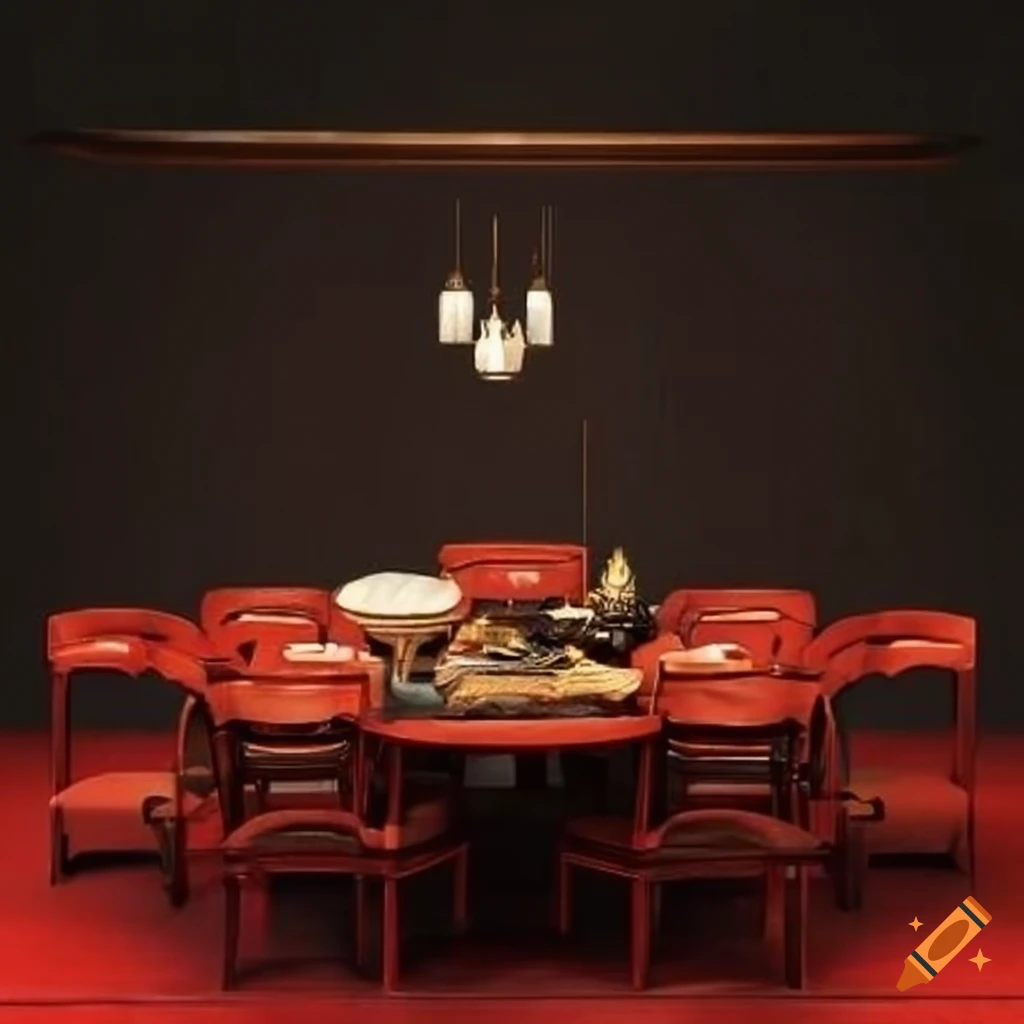 dining room with Japanese, Scandinavian, and modern interior design styles