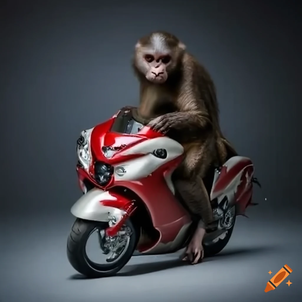 monkey driving motorcycle