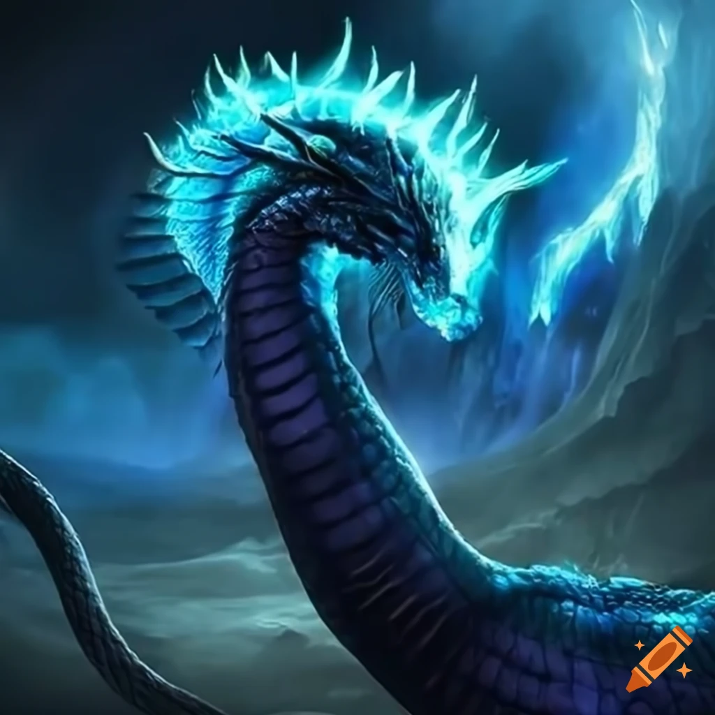 Image of a majestic blue dragon on Craiyon