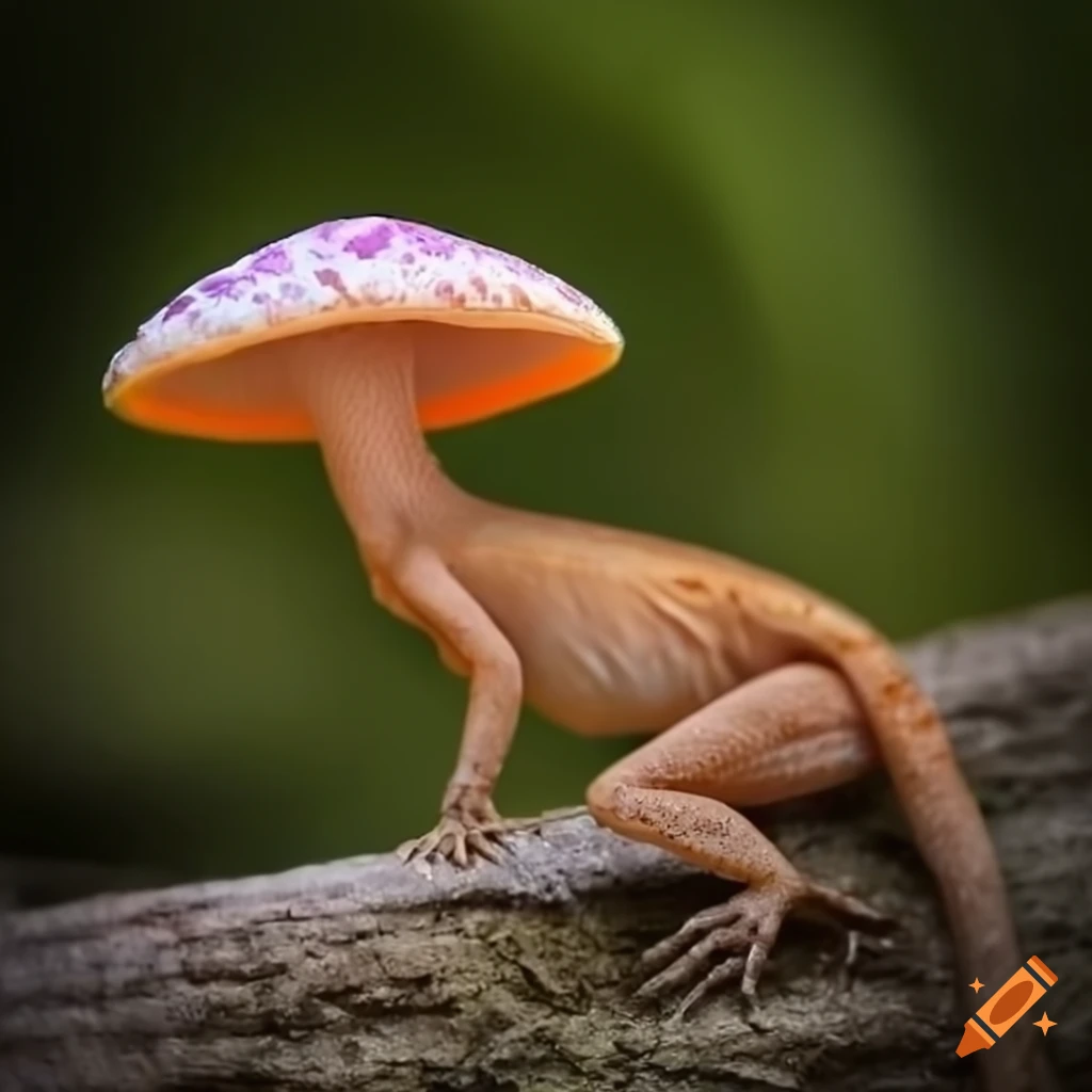 cute fantasy mushroom lizard