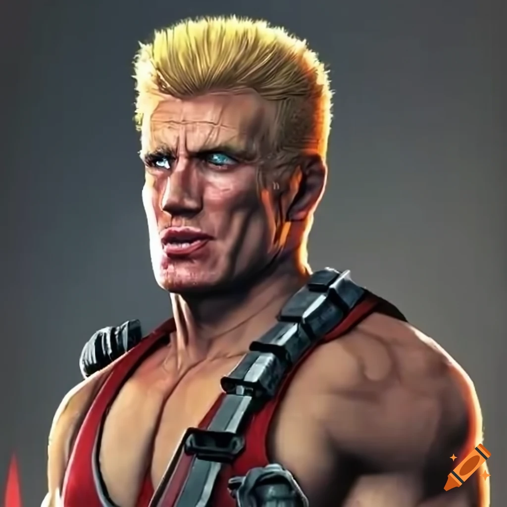 Image of dolph lundgren as duke nukem on Craiyon