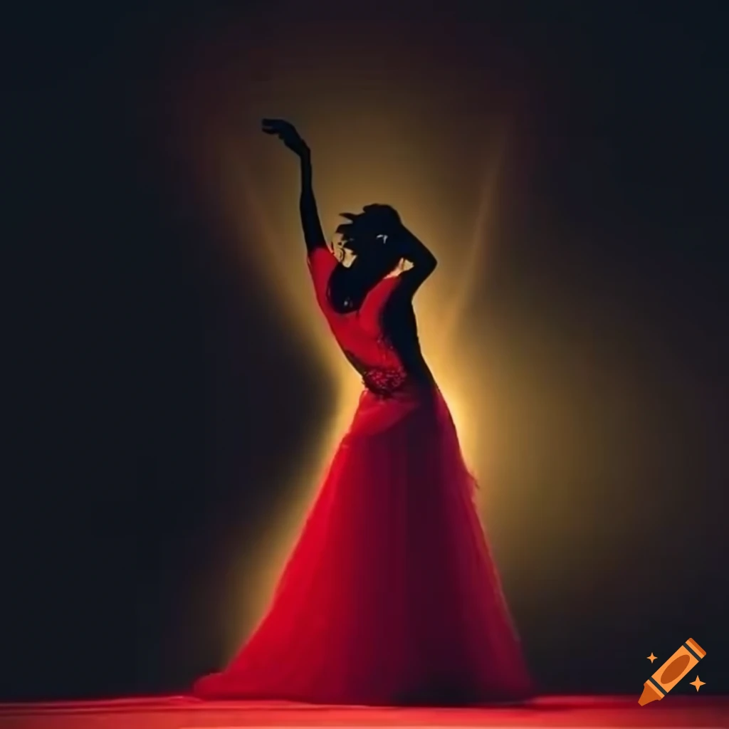 silhouette of a dancer on stage