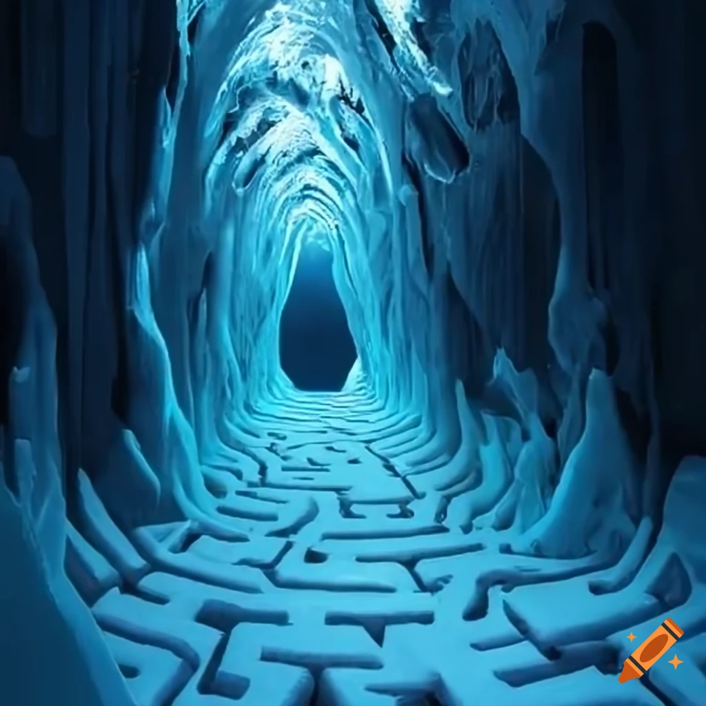 Image of an ice labyrinth on Craiyon