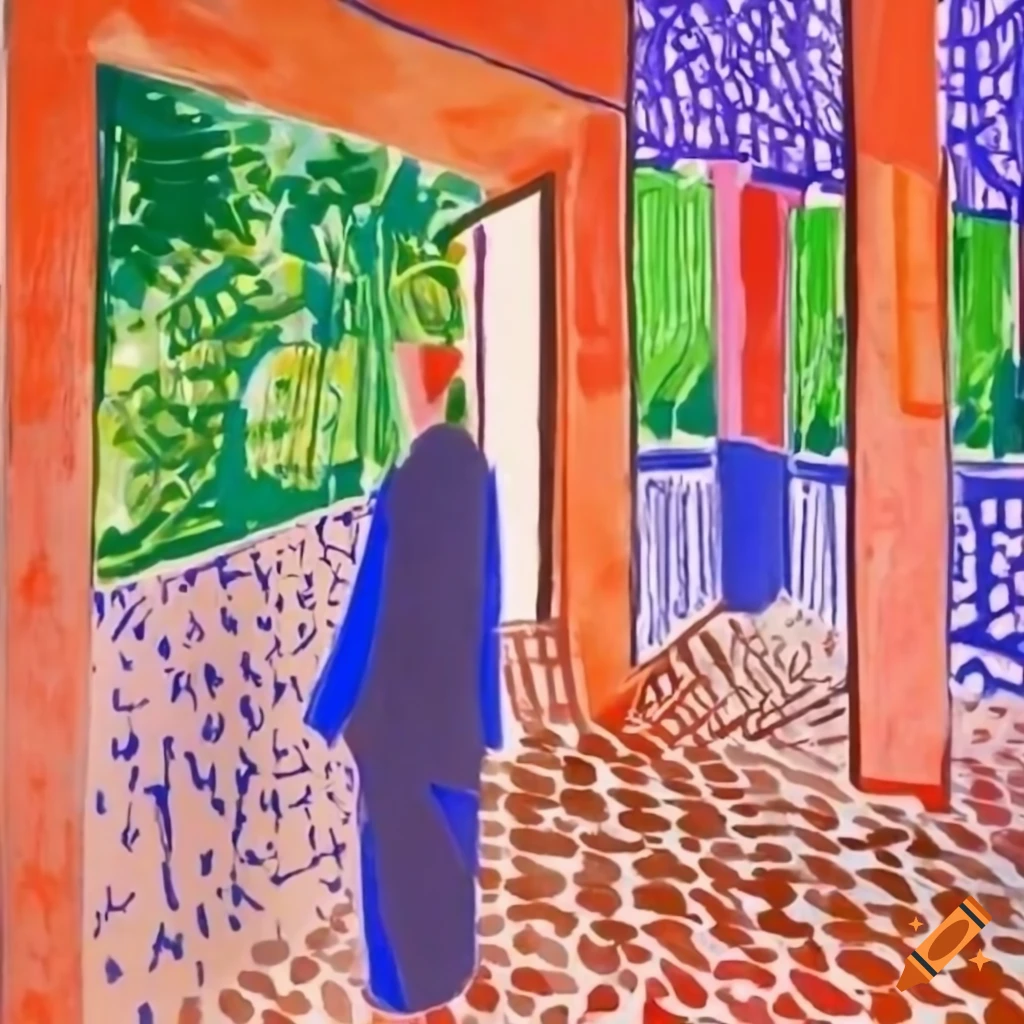 artistic representation of a Chinese style courtyard