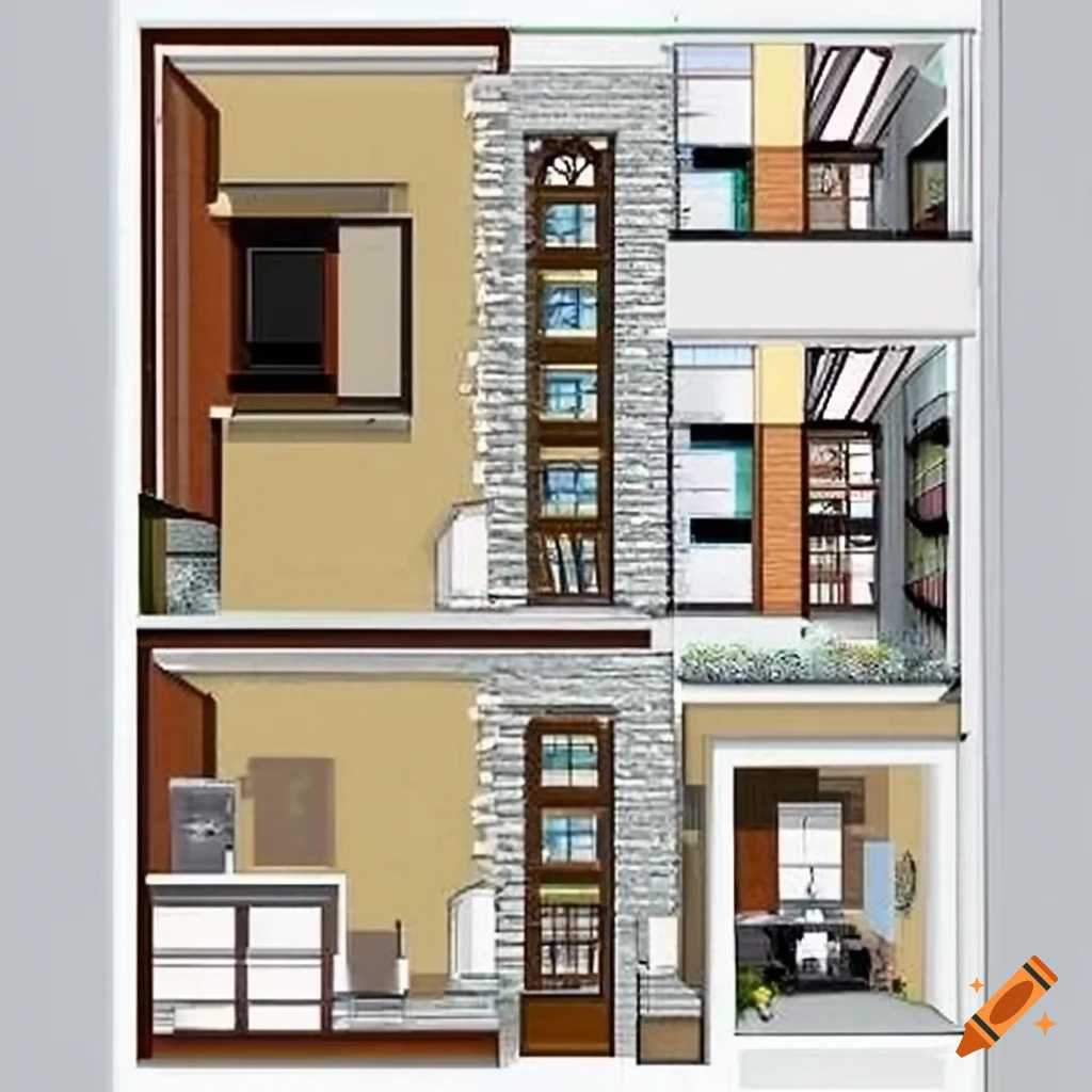 Vastu-compliant ground floor layout for a 20x50 sq. ft. plot