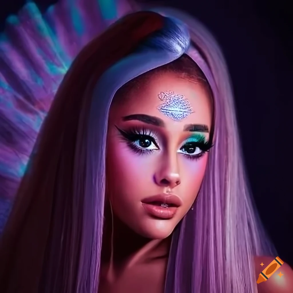 portrait of Ariana Grande dressed as an angel