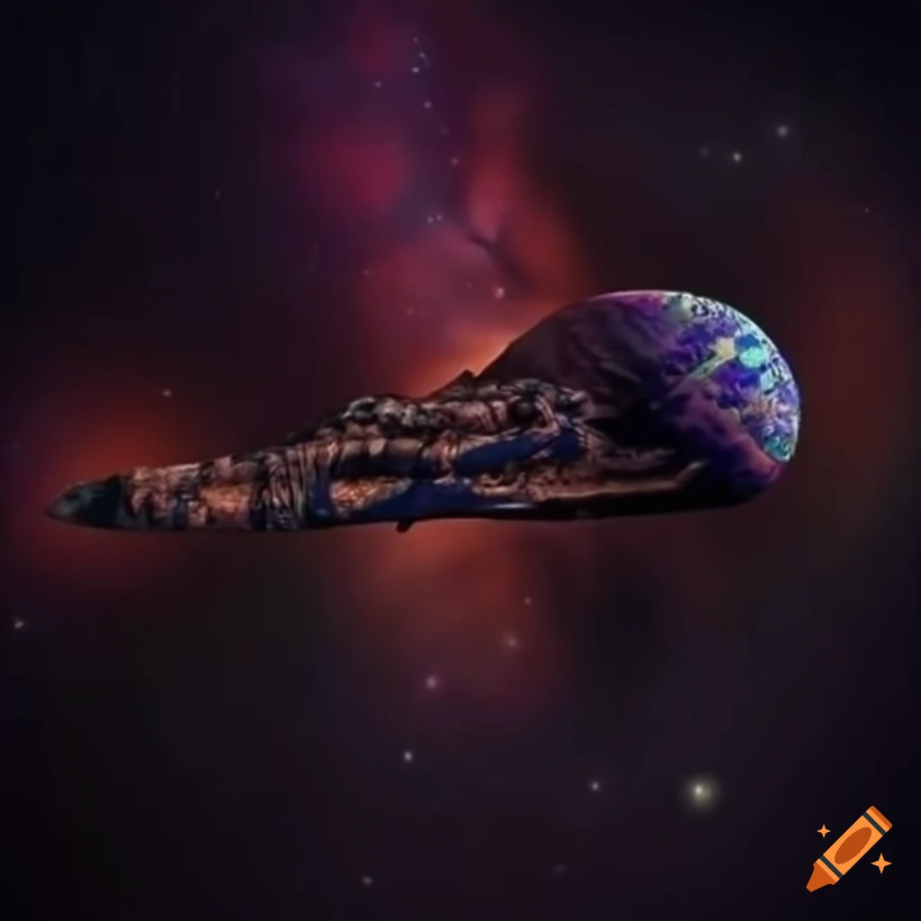 Aztec Spacemab Artistic depiction of oumuamua and aztec inspired spacecraft on Craiyon