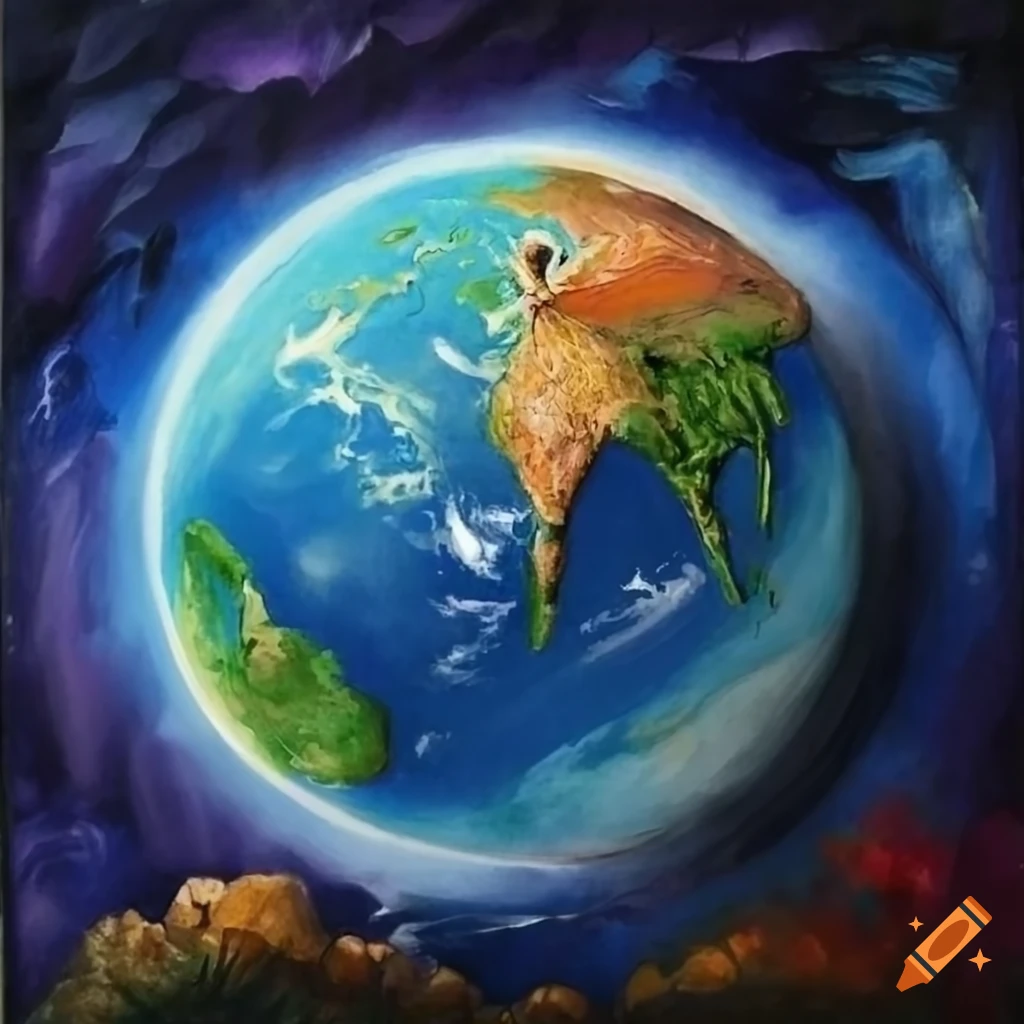 colorful watercolor artwork of planet earth