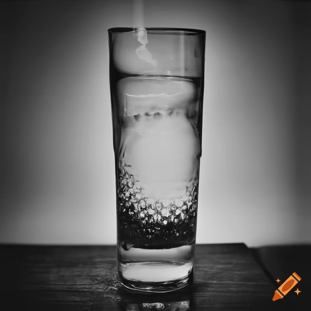 Vintage photograph of a tall collins glass on Craiyon