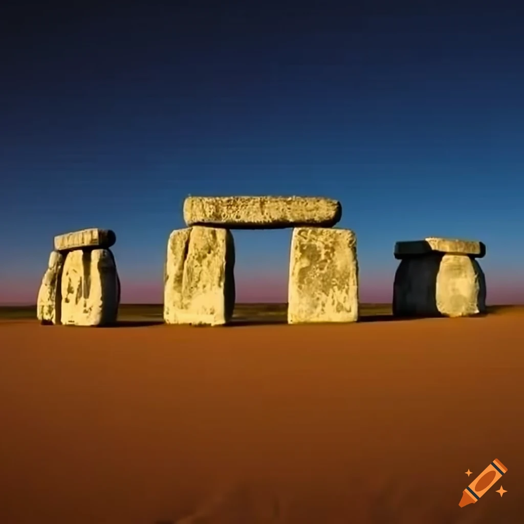 Stonehenge on a desert landscape
