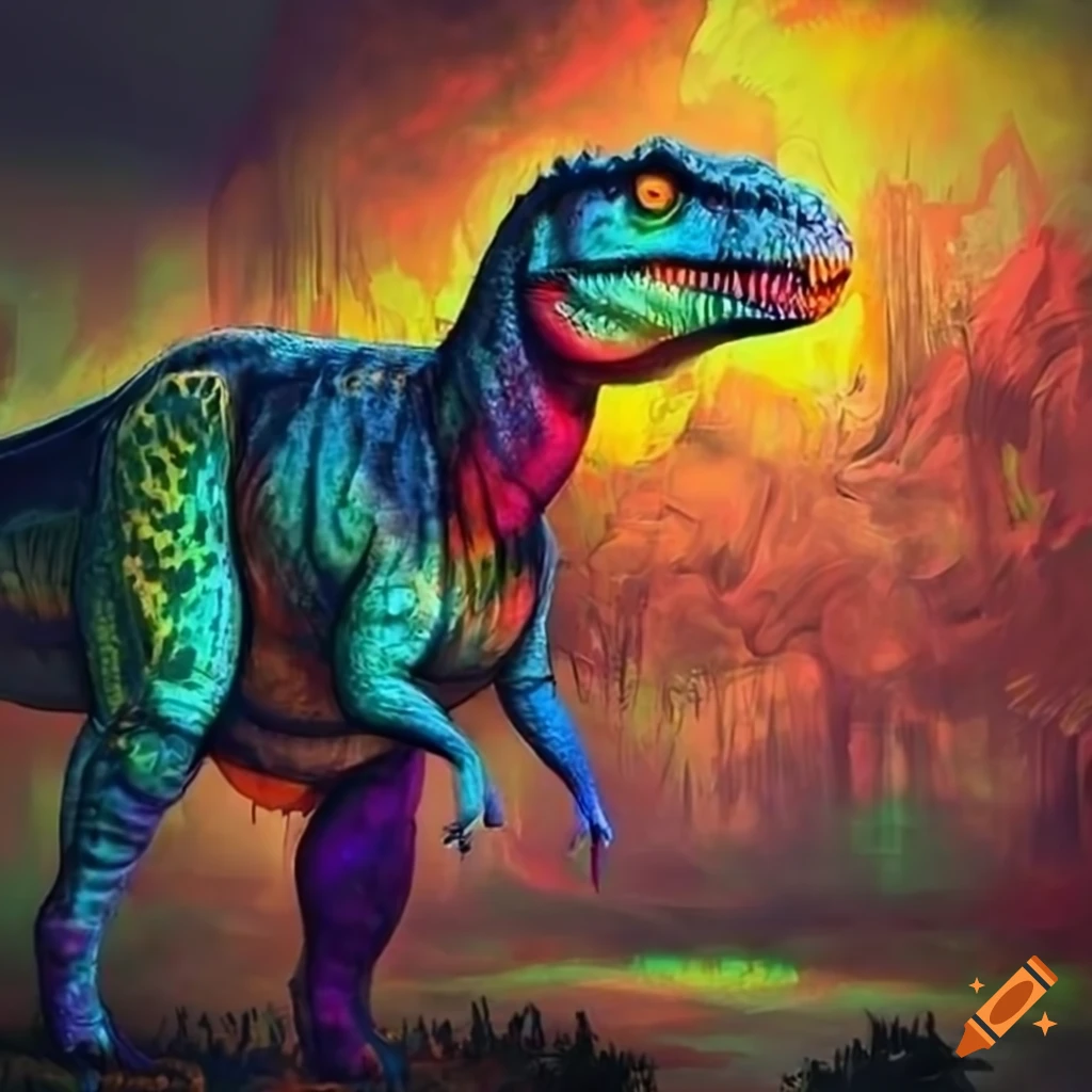 colorful dinosaur artwork
