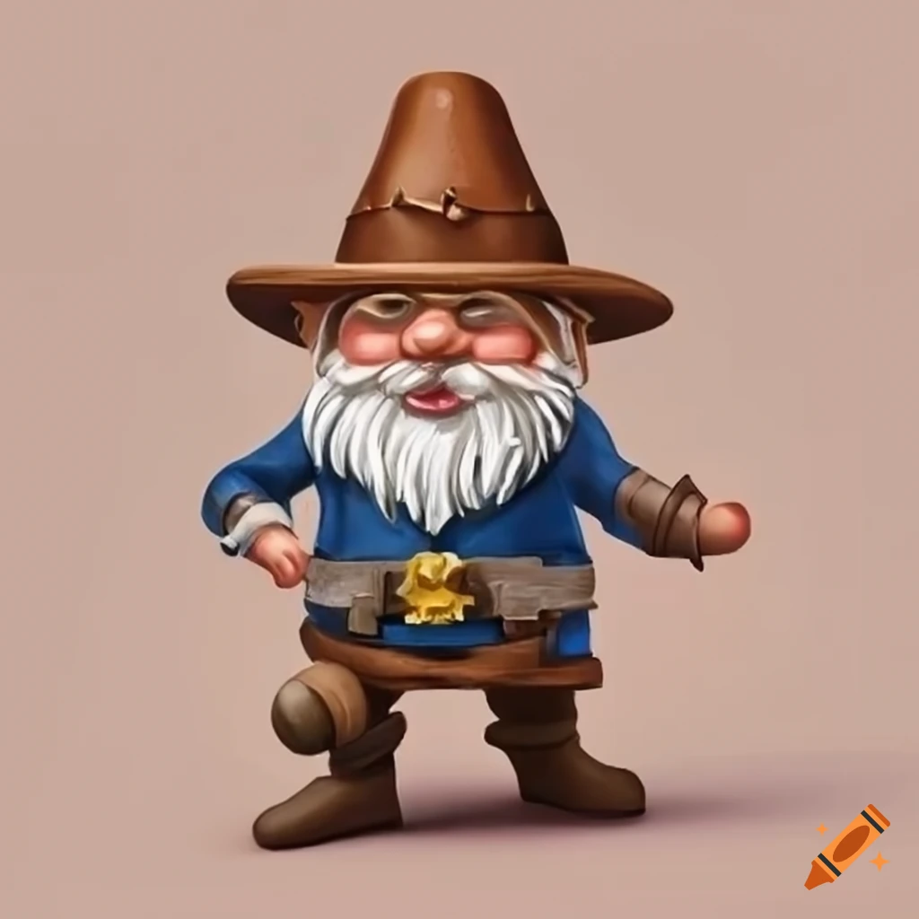 gnome sheriff with a wooden leg