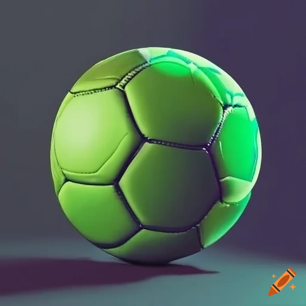 comic style green football ball