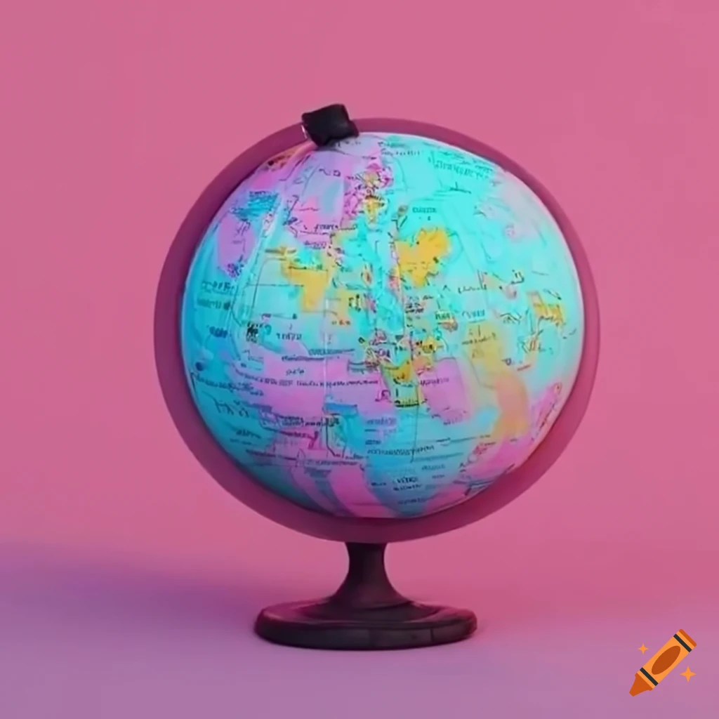 colorful flowers swirling around a world globe